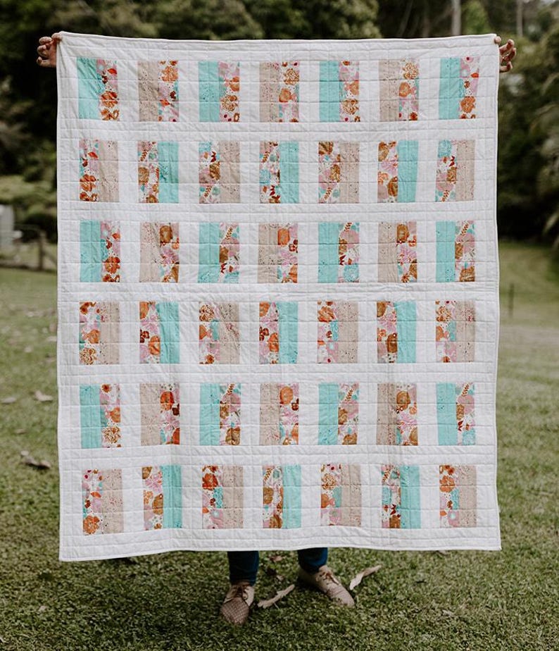Easy Quilt Patterns PDF ONLY Simple Chic Quilt Beginner Pattern for Baby Throw and Bed Quilts. image 12