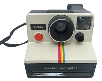 Vintage 1970s Polaroid OneStep Rainbow Stripe Land Camera