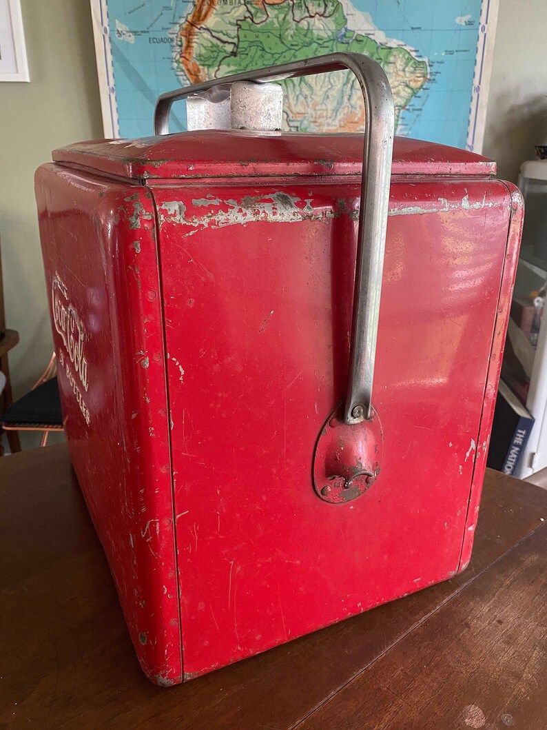 Vintage 1960s Coca Cola Cooler Progress Refrigerator Co Etsy