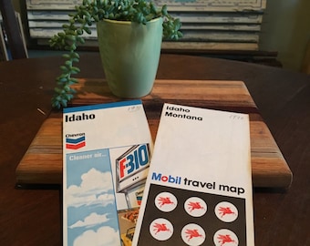 Vintage 1970 y 1972 Idaho y Idaho-Montana Mapas de viaje
