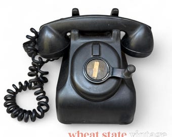 Vintage 1930s Leich Crank Phone Black Art Deco