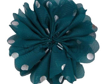 Black Silver Polka Dot Ballerina Flower PDS-022
