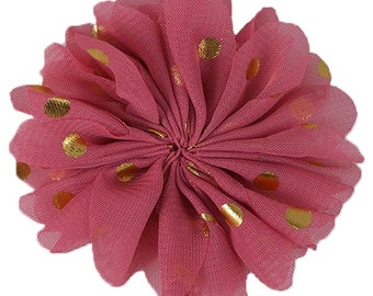 Black Silver Polka Dot Ballerina Flower PDS-022