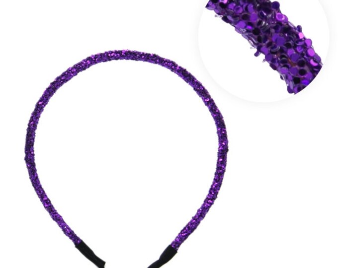 5mm Chunky Glitter Headband HB-GLH-037 Purple