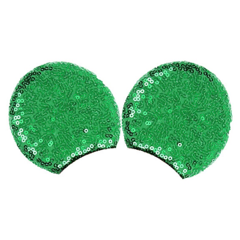 Sequin Padded Mouse Ears Large Green MMEX-010