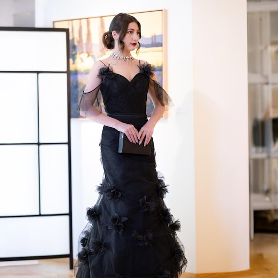 Nocturne Bloom Gown – Onyx- One of a Kind Portland Fashion Show