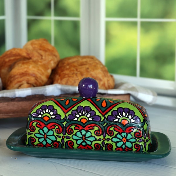 Pottery Butter Dish Etsy