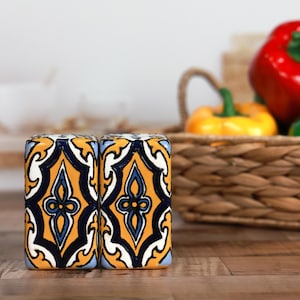 Talavera Pottery Salt and Pepper Shaker Set Mexican Folk Art