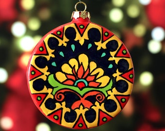 Talavera Ornament, Mexican Ornament, Spanish Ornament, Mexican Christmas, Spanish Christmas -  "Grand Garland"