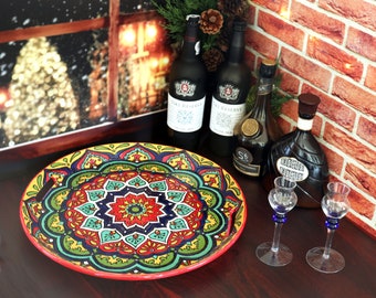 Talavera Style Platter Mexican Dinner Plate Holiday Platter