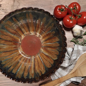 Pottery dinnerware, ceramic fruit bowl, ceramic pasta bowl, wedding gift - &quot;Golden Comet&quot;
