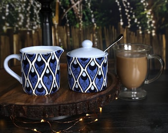 Cream and Sugar Set, Talavera Pottery, Housewarming Gift, Boho Home Decor by The Tiki Queen
