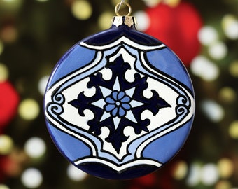 Talavera Ornament, Mexican Ornament, Spanish Ornament, Mexican Christmas, Spanish Christmas - "Tiffany"