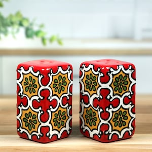 Talavera Pottery Salt and Pepper Shaker Set Mexican Folk Art