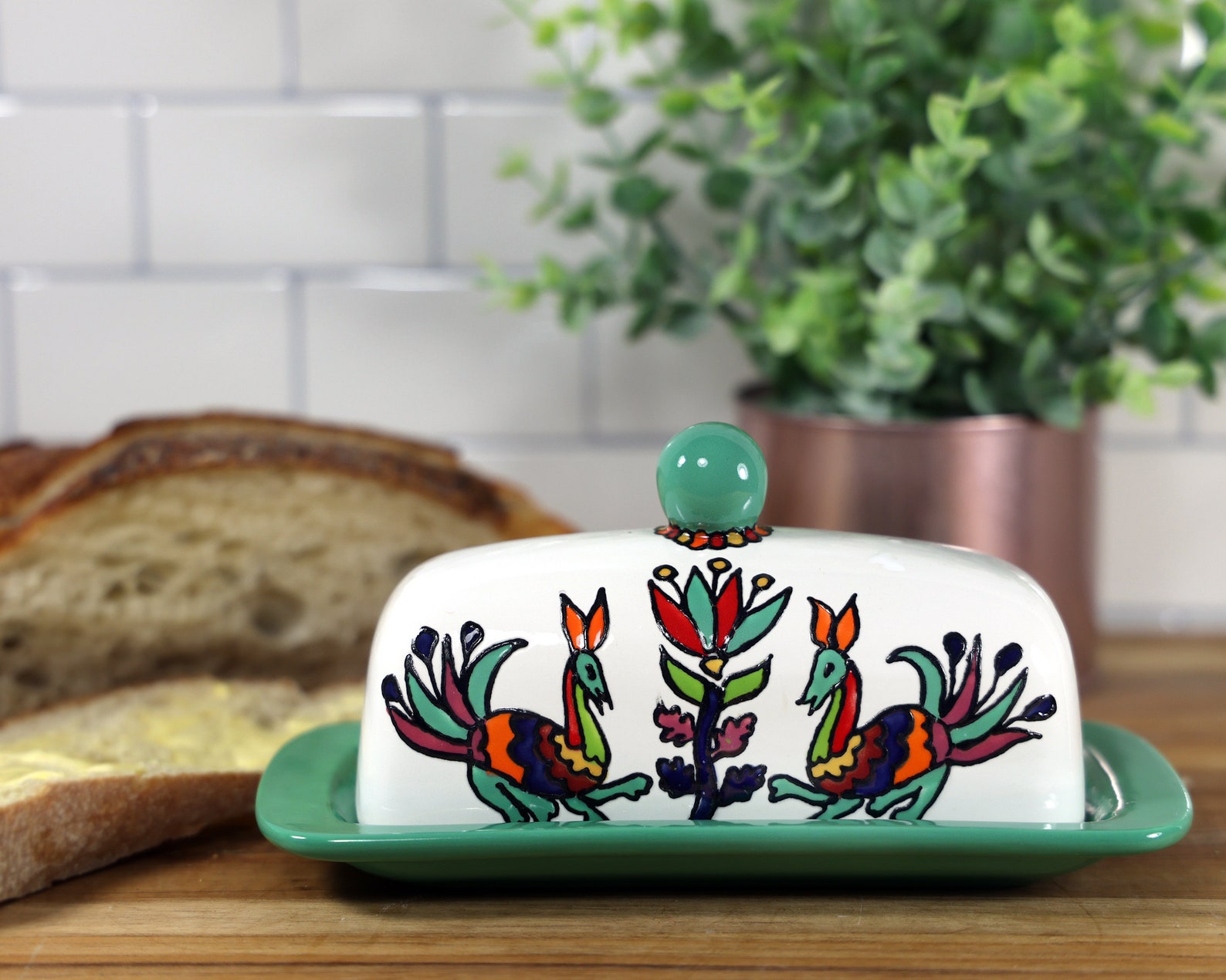 Mexican Covered Butter Dish Otomi Inspired Butter Dish Etsy
