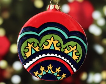 Talavera Ornament, Mexican Ornament, Spanish Ornament, Mexican Christmas, Spanish Christmas - "Classic Medallion"