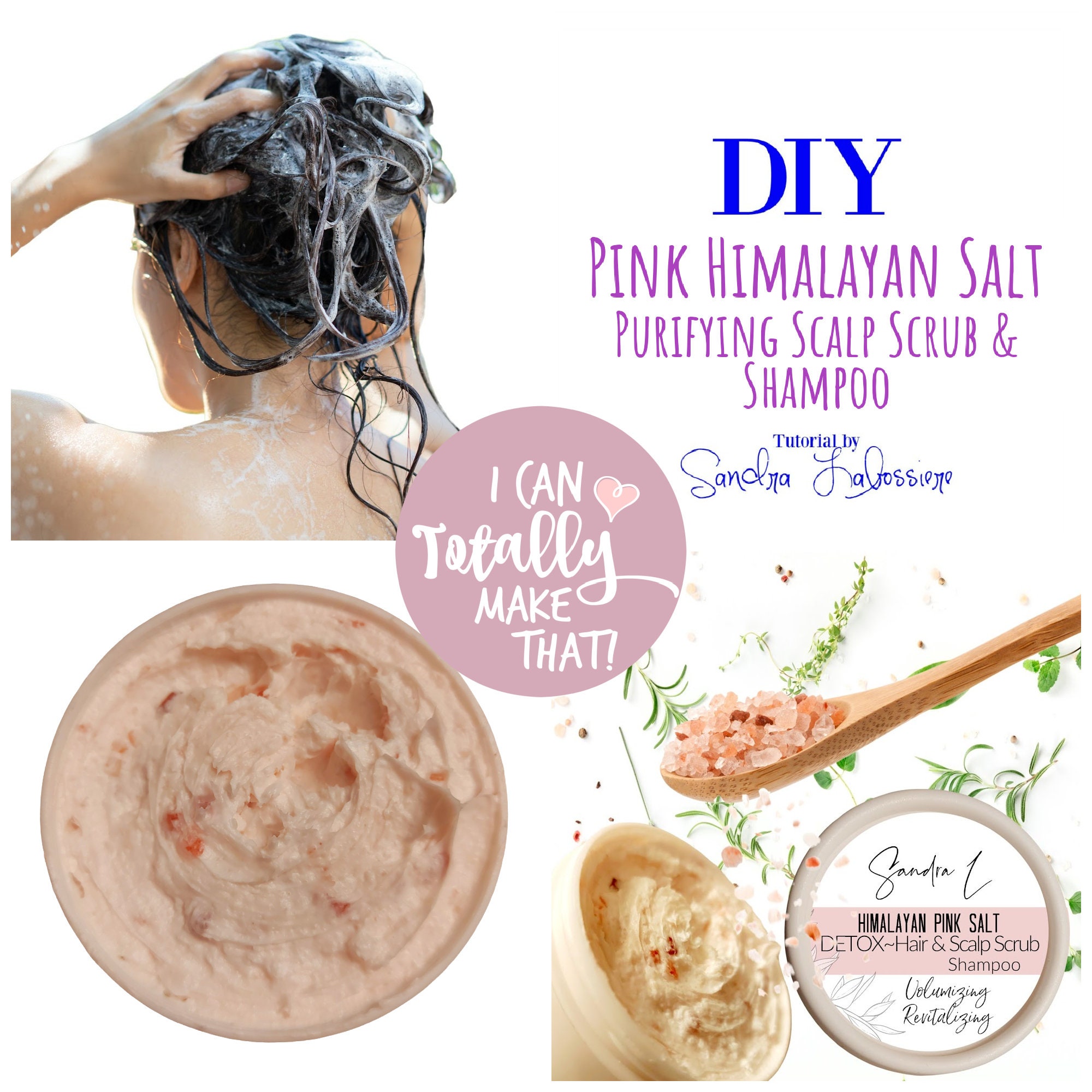 Pink Himalayan Salt Purifying Scalp Scrub and Shampoo photo