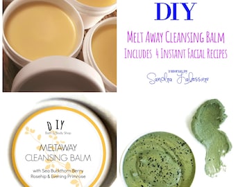 Baume nettoyant DIY Meltaway ~ Comprend 4 formules instantanées pour le visage