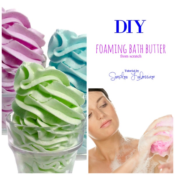 DIY - From Scratch - Foaming Bath Butter Base  pdf E-book -Bonus Formula -  Marshmallow Cream Body Wash Cubes