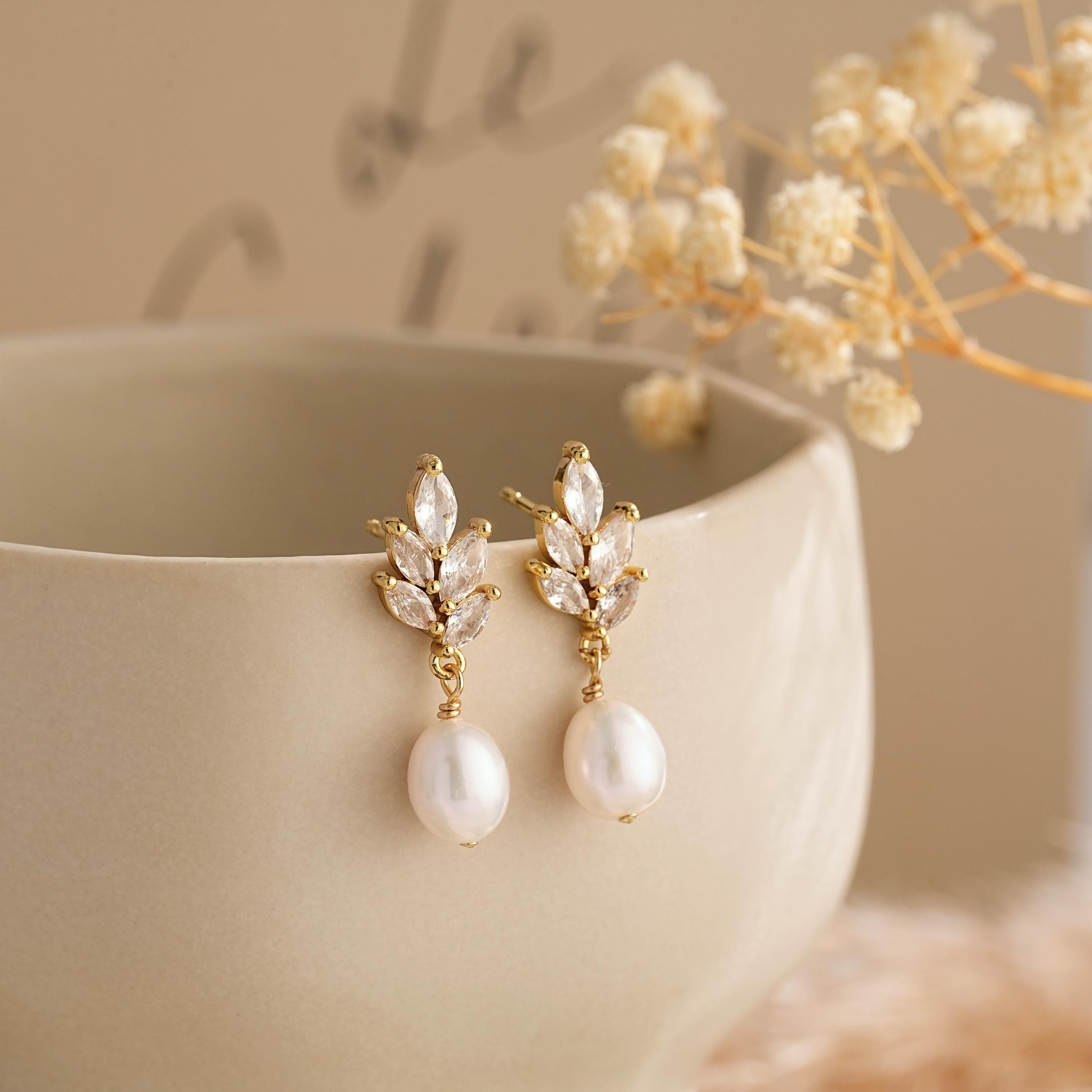 ピアス LAZY DAWN pearl flower hook earring Pearl Flower Earrings Gold French Lever Earring Hooks With