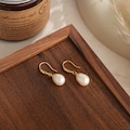 Natural Freshwater Pearl Hook Earrings,Single Pearl Drop Earrings,Bridal Pearl Earrings,Wedding Pearl Earrings,Bridesmaid Gift for Mom