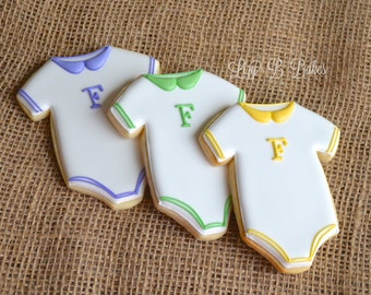 12 Monogrammed Baby Cookies!