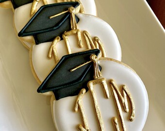 12 Monogram Graduation Cookies!