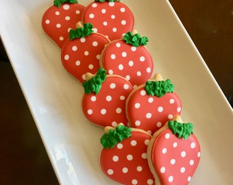 18 Red Strawberry Cookies