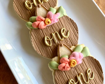 12 Wood sign cookies