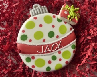 8 Personalized Ornament Christmas Cookies and 12 mini presents!