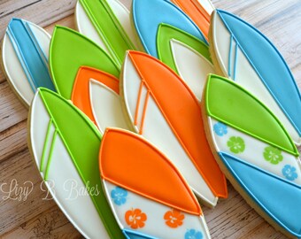 18 Bright Surfboard Cookies!