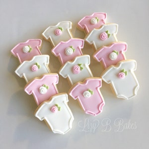 24 Mini Rosebud Baby Shower Cookies!