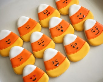 18 Candy Corn Emoji Cookies!