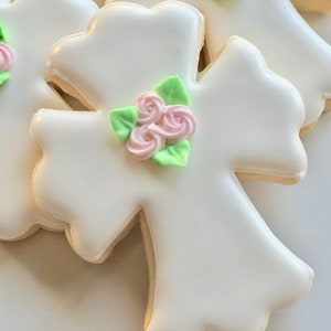 12 Cross Cookies with flowers image 2