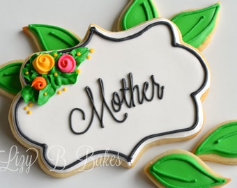 Personalized Floral Mother's Day Cookies