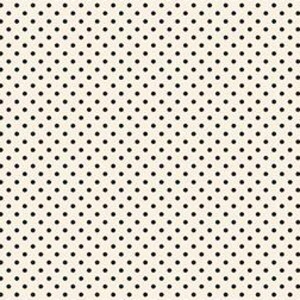 May include: Cream-coloured fabric featuring a repeating pattern of small black polka dots. The fabric has a smooth texture, suitable for sewing projects. A black border at the bottom displays the text "RUBY STAR SOCIETY".