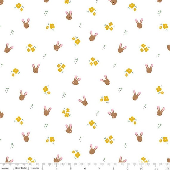 Easter Egg Hunt by Natalia Juan Abello for Riley Blake Designs - Bunnies White C10273