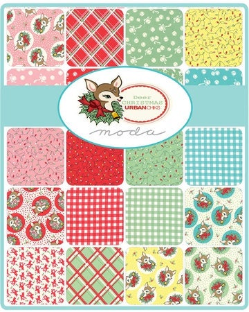 Moda Fabrics Deer Christmas Spearmint31166-14