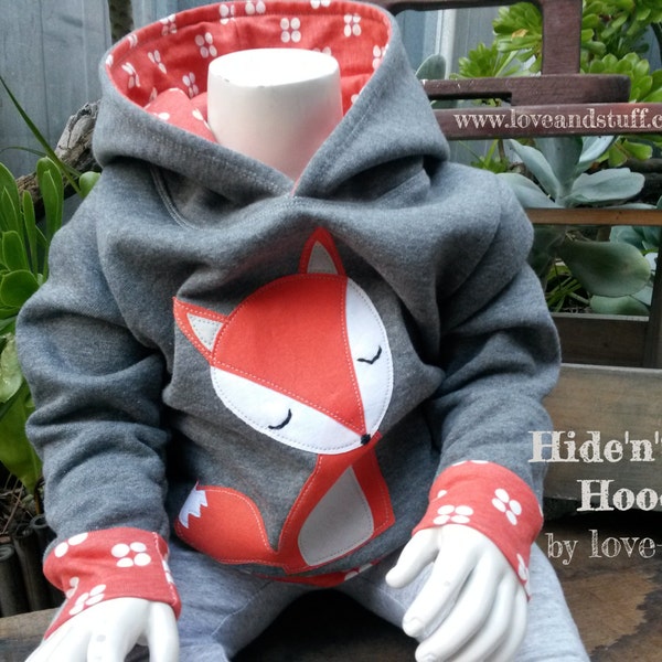 Hide'n'Seek Hoodie PDF Pattern in sizes 0000-2