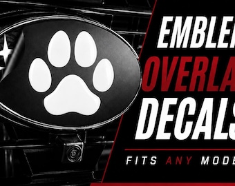 Geschikt voor de meeste Subaru-modellen – Set van 3 stickers met pootafdruk-embleem – Nauwkeurig gesneden vinyl