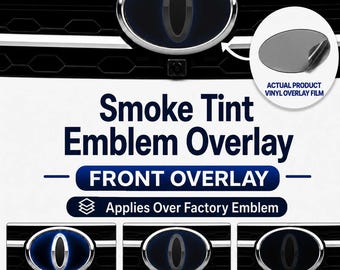 Smoke Tint Front Emblem Overlay – Fits Select Toyota Models