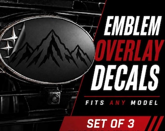 Emblem Overlay Decal Set of 3 – Fits Select Subaru Models – Mountain Design – Precision Cut Vinyl