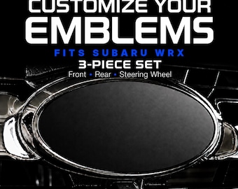 Fits Subaru WRX (2008–2026) - Custom Emblem Overlay Decals – Set of 3 (Front, Rear & Steering Wheel)