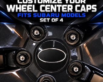 Fits Subaru Models – Custom Wheel Center Cap Overlay Decals – Set of 4 – Multiple Colors