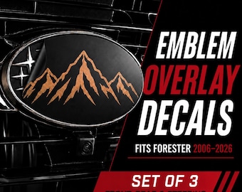 Geschikt voor Subaru Forester 2006–2026 – Set van 3 stickers met bergmotief – Nauwkeurig gesneden vinyl