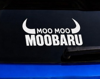 Moo Moo Moobaru Decal, Moo Moo Subaru Cow Car Window Sticker, Cute Vinyl Vehicle Decal, Gift for Cow Lovers