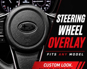 Steering Wheel Emblem Overlay Decal – Fits Any Model – Premium Vinyl – Multiple Colors