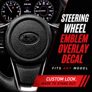 Steering Wheel Emblem Overlay Decal – Fits Any Model – Premium Vinyl – Multiple Colors