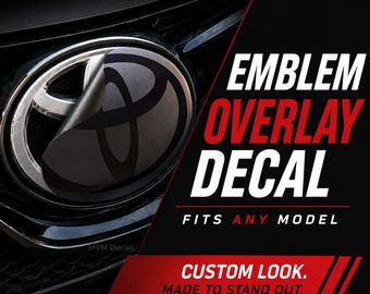 Front Grille Emblem Overlay Decal – Fits Any Model – Premium Vinyl – Multiple Colors