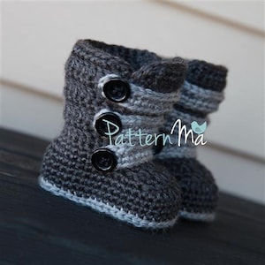 Crochet Baby Bootie Pattern Strappy 1 image 1